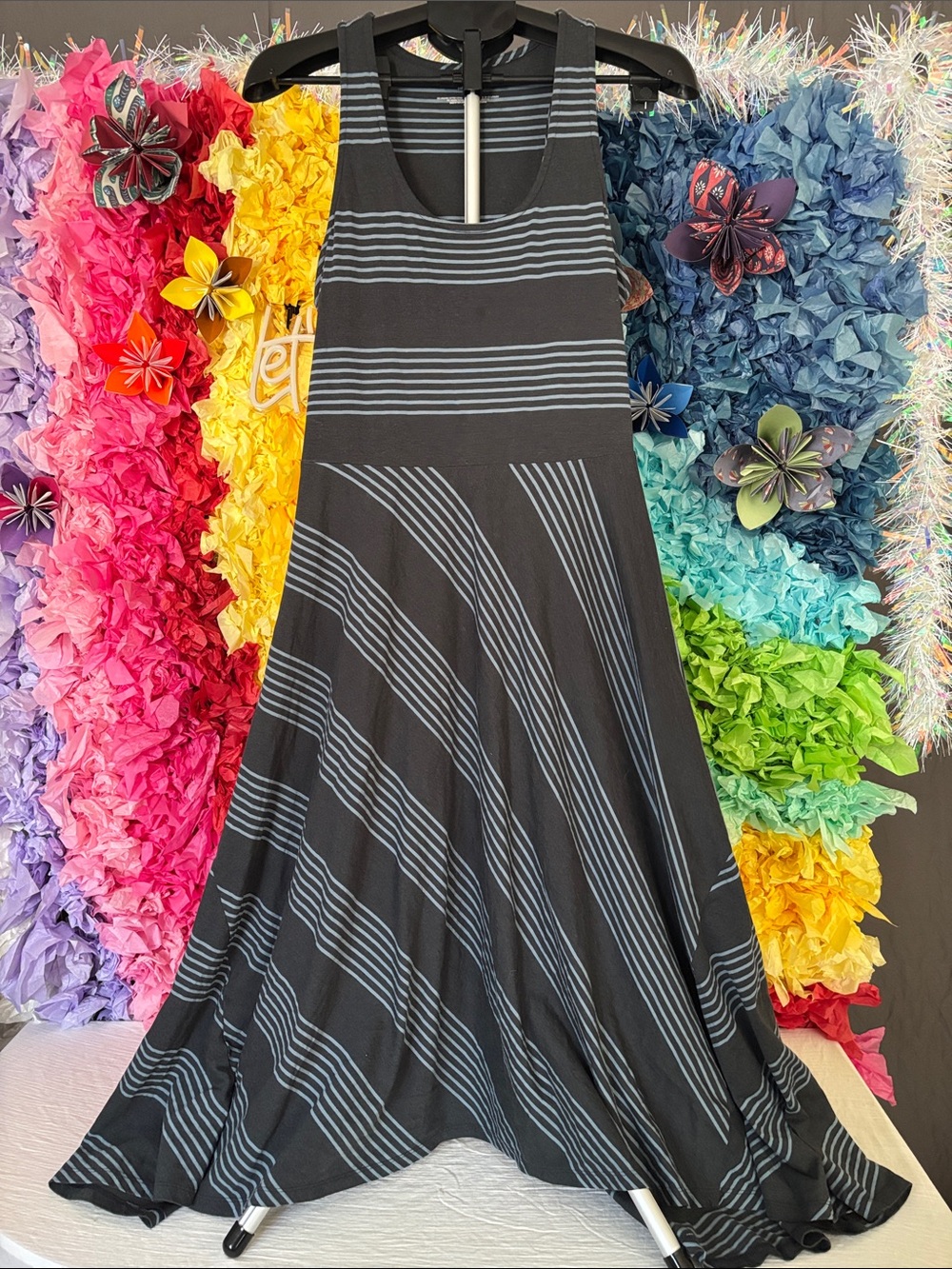 Patagonia Racerback Blue Gray Sleeveless Maxi Dress